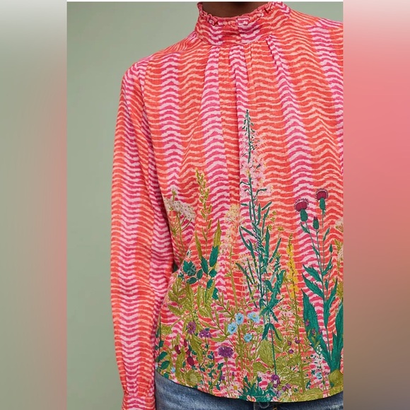 Anthropologie Tops - Anthropologie Bl-nk London Annona Blouse in Pink and Orange Blouse